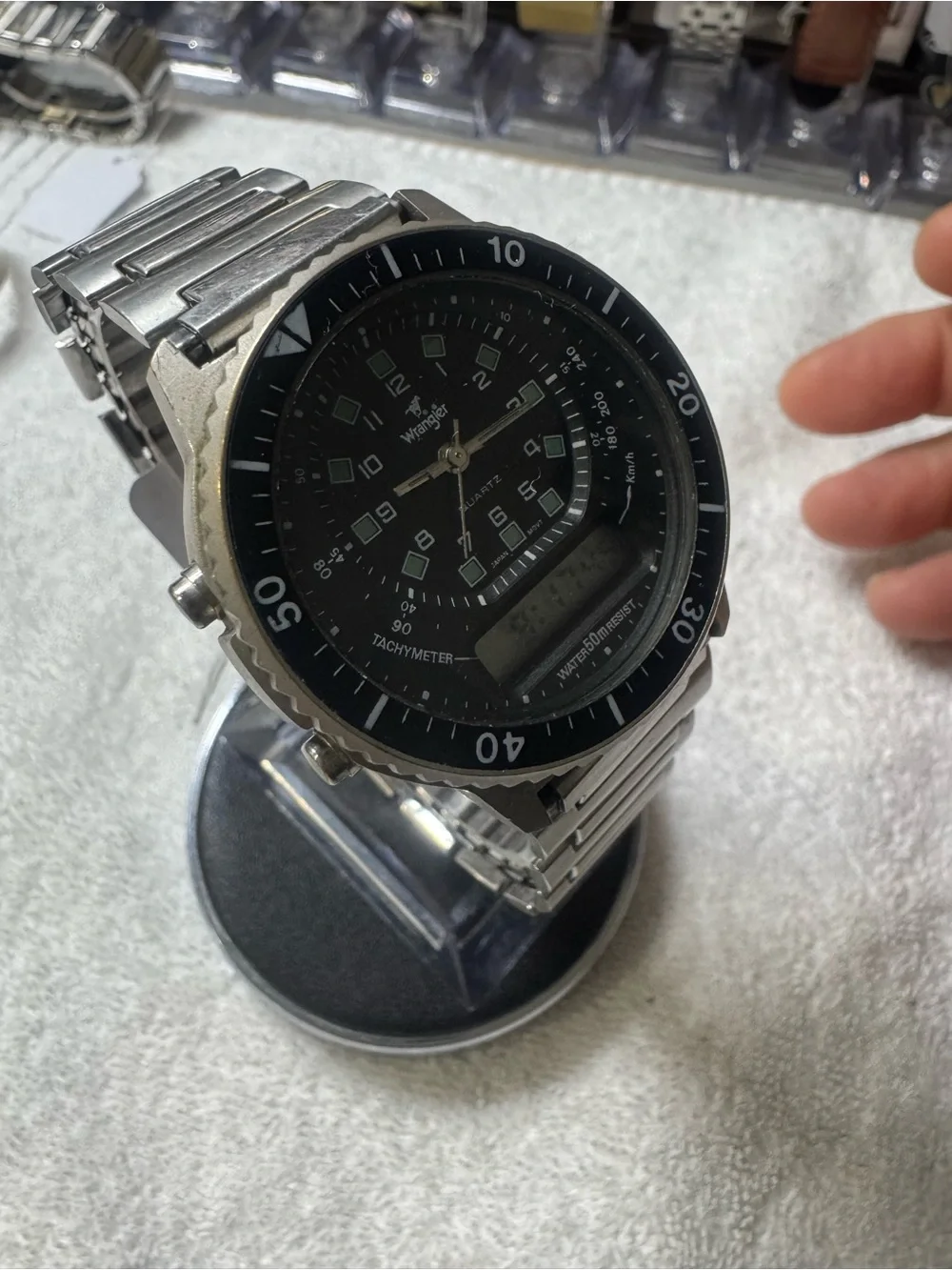 Wrangler Black and Silver Analog-Digital Sport Watch